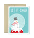 Christmas Card - Snowglobe Holiday Card - Snowman - The Imagination Spot