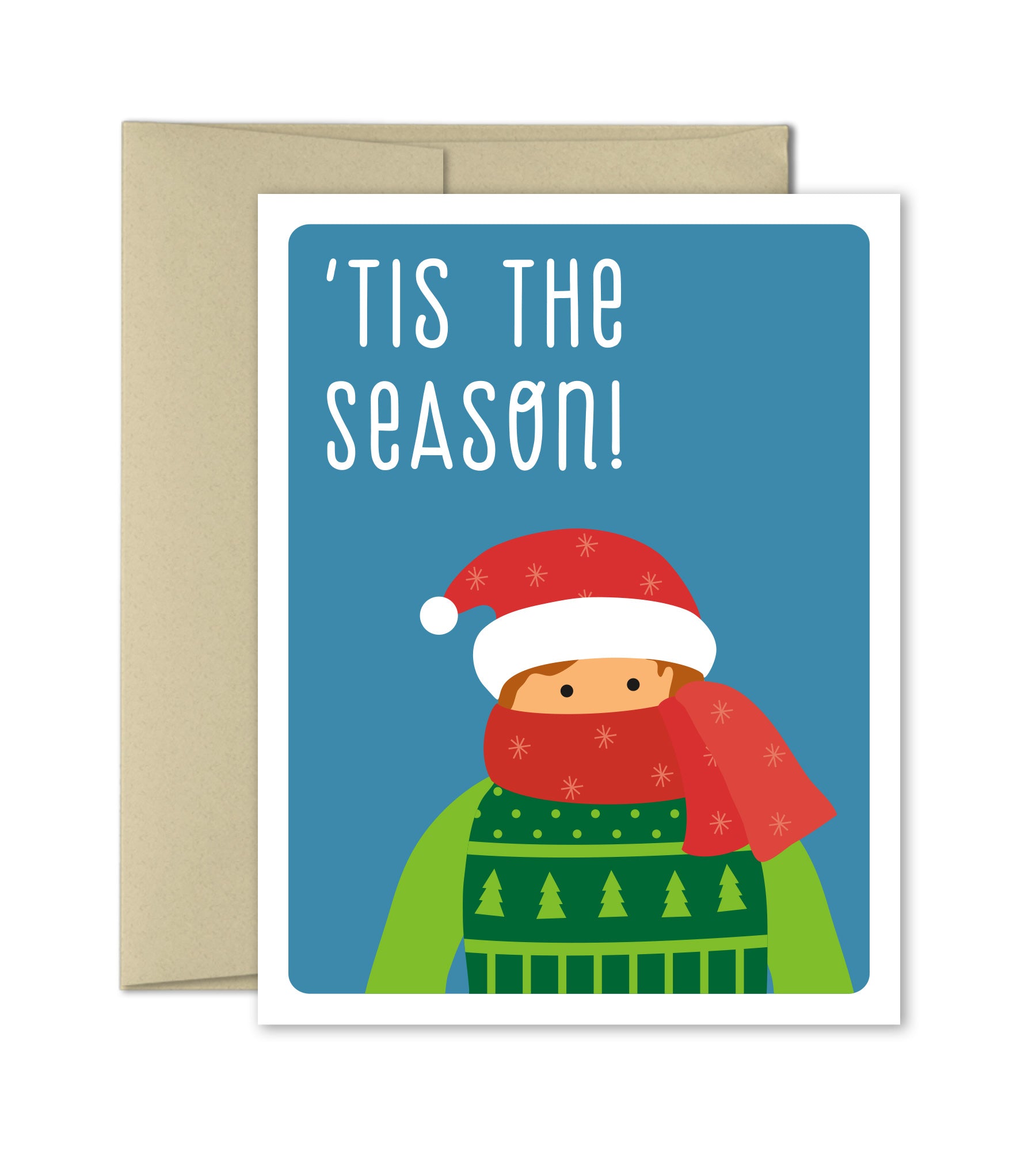 Cute Christmas Card - Bundle Up - Funny Holiday Card by The Imagination Spot