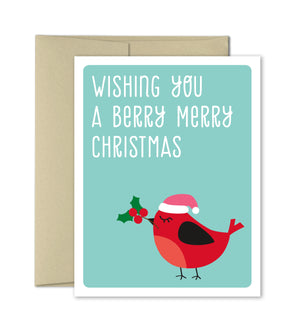 Christmas Card - Unique Holiday Card - Winter Bird