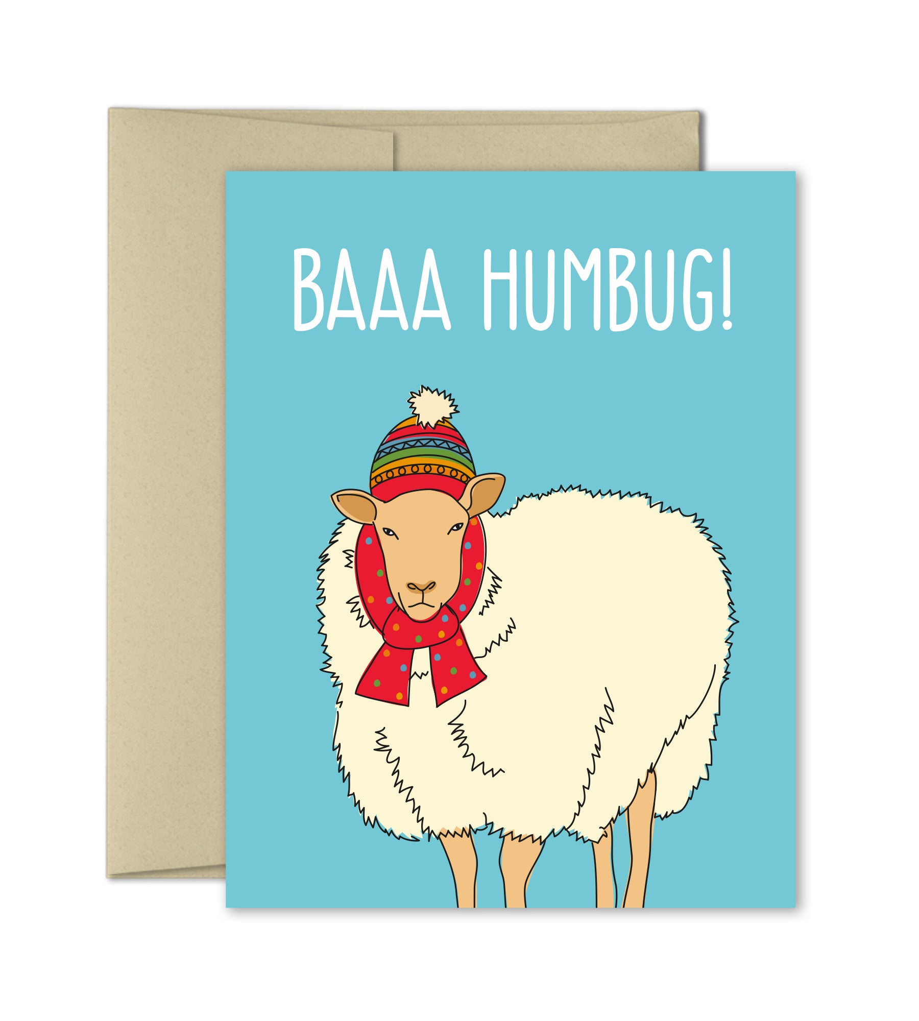 Funny Christmas Card - Baaa Humbug Holiday Card - The Imagination Spot