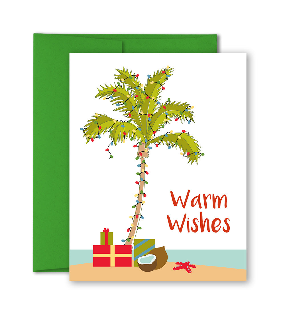 Unique Holiday Cards - Warm Wishes - Tropical Christmas by The Imagination Spot