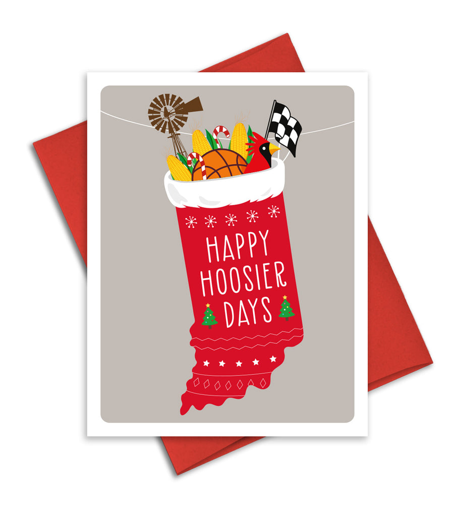 Happy Hoosier Days - Indiana state Christmas Card by The Imagination Spot