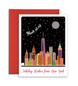 City Themed Holiday Card - City Christmas Cards