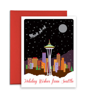 City Themed Holiday Card - City Christmas Cards