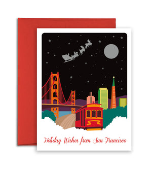City Themed Holiday Card - City Christmas Cards