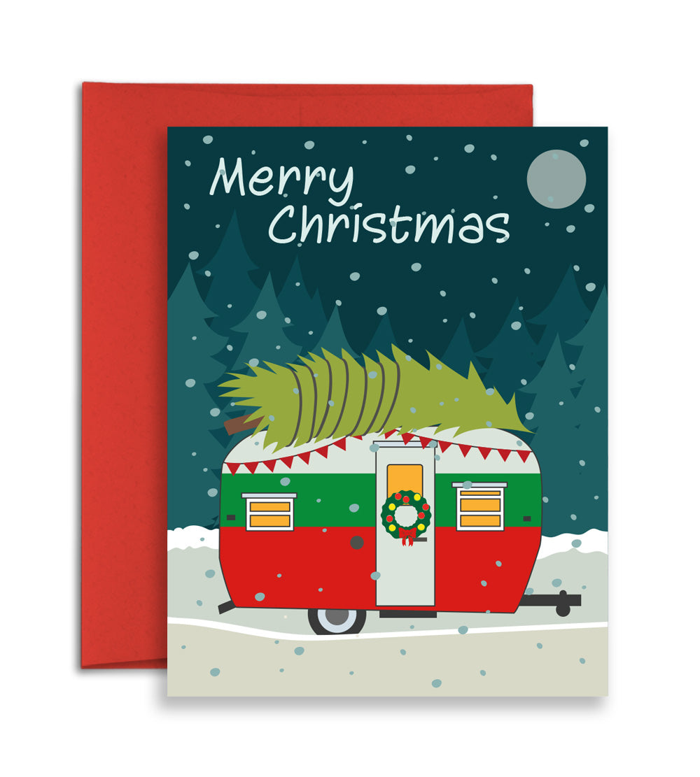 60% OFF - Camper Christmas Card - Christmas Tree on Camper