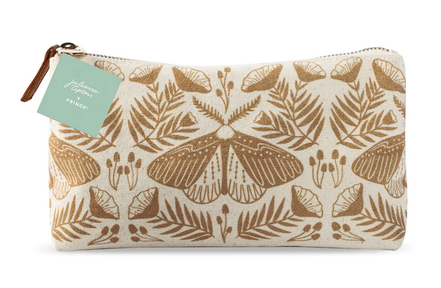 Moth - Canvas Pouch lined with Vegan leather
