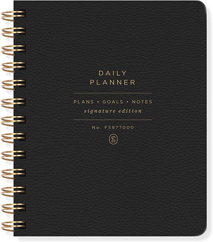 Daily Planner - Standard Black - Faux leather