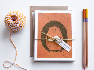 Hedgehog Note Card Set - Woodland Animals - Handmade Cards - The Imagination Spot - 3