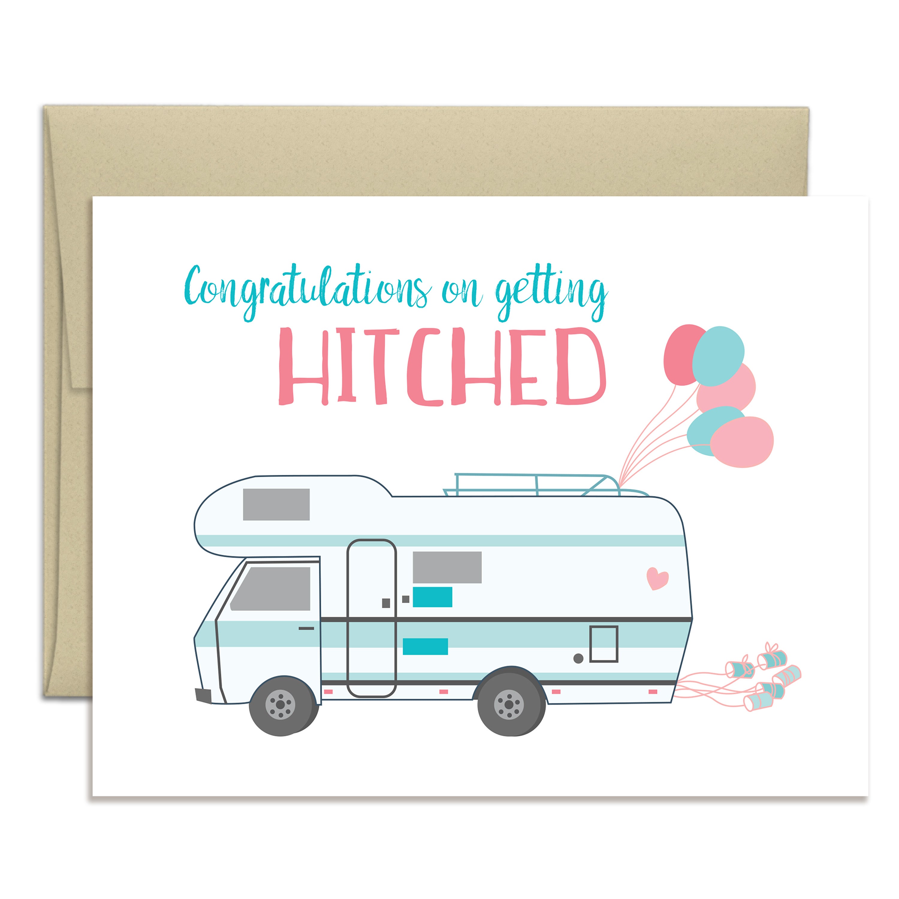 Wedding Congrats Card - Congratulations on Getting Hitched
