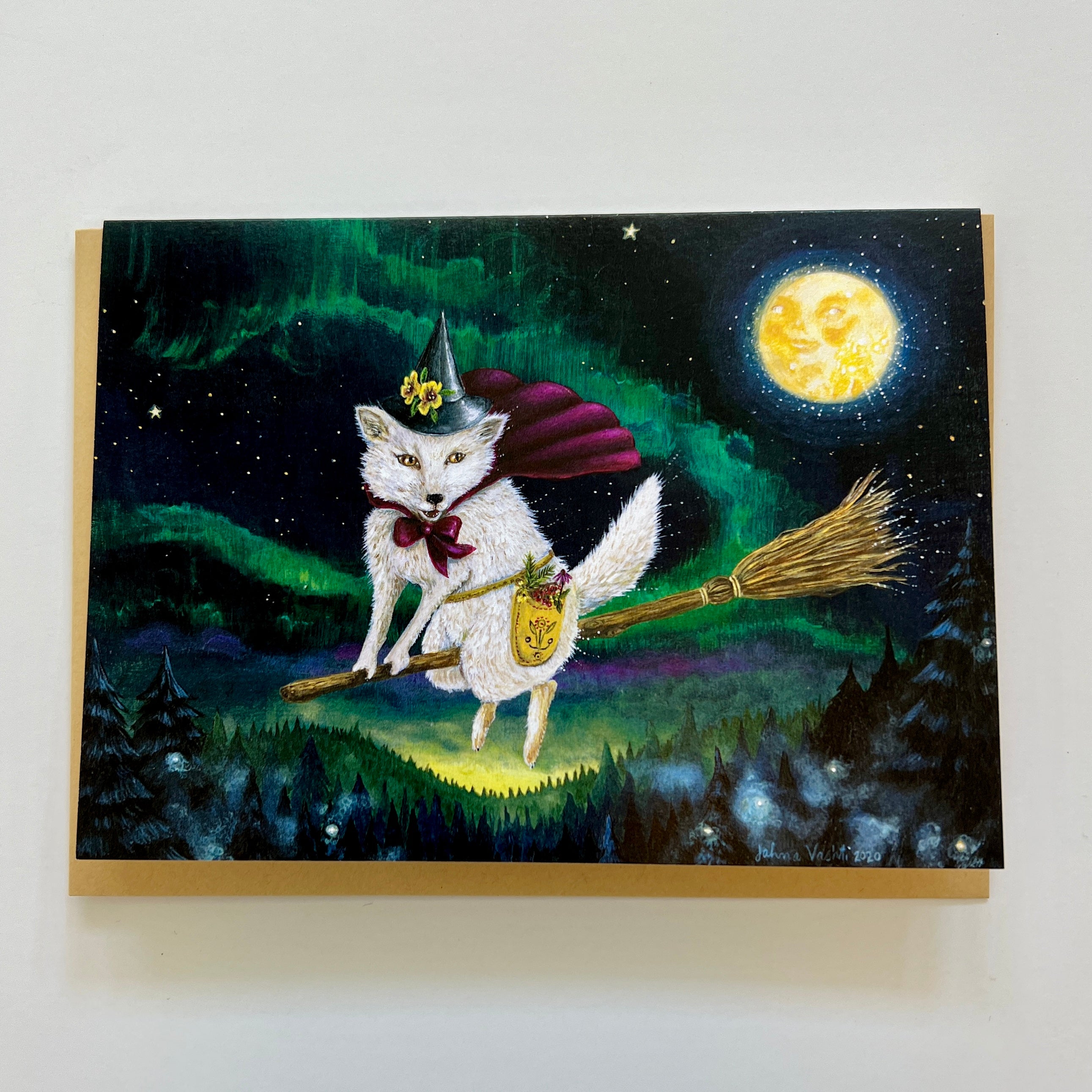 50% OFF Moon Fox Magic - Halloween Card - Blank card