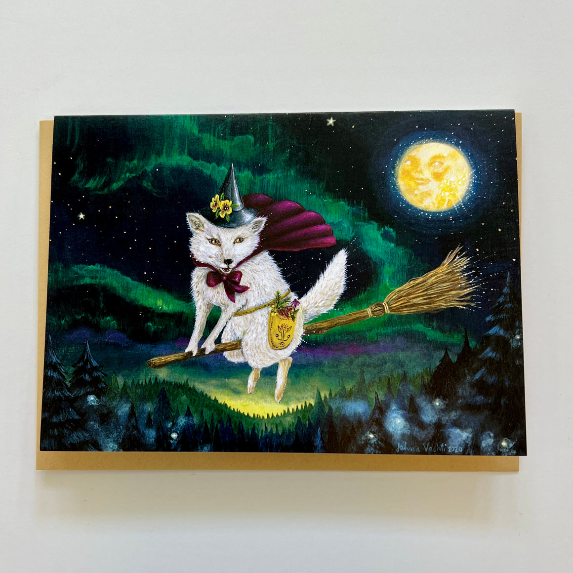 Moon Fox Magic - Halloween Card - Blank card