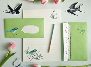 Tit Bird Writing Paper Set -Writing Pad & 10 Envelopes