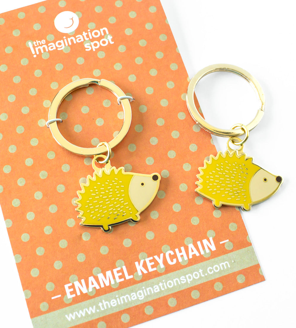 Hedgehog Keychain - Hard enamel key chain - The Imagination Spot