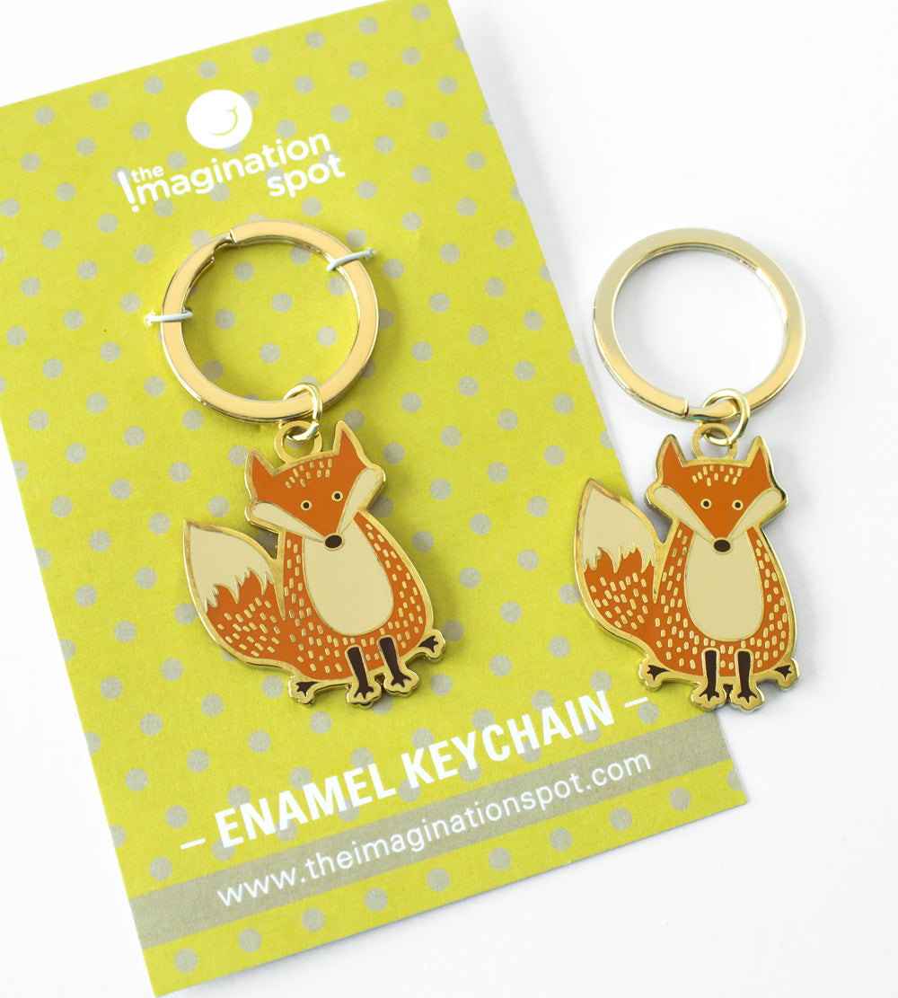 Fox keychain - Enamel Keychains