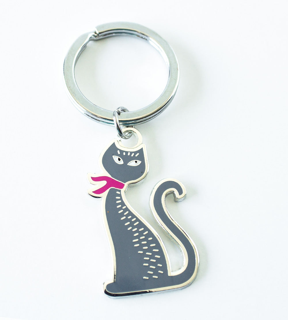 Cat enamel key chain - The Imagination Spot
