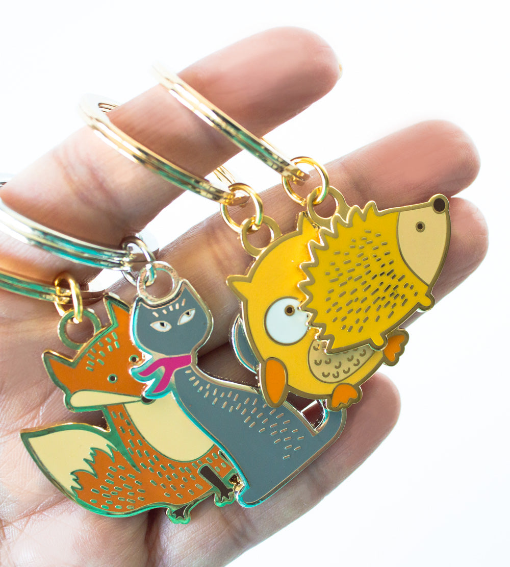 Cat Enamel Key chain - Hard enamel key chains - The Imagination Spot