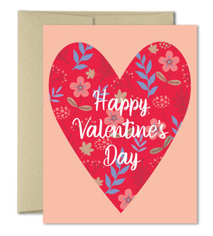 Love Card - Happy Valentine's Day - Floral heart
