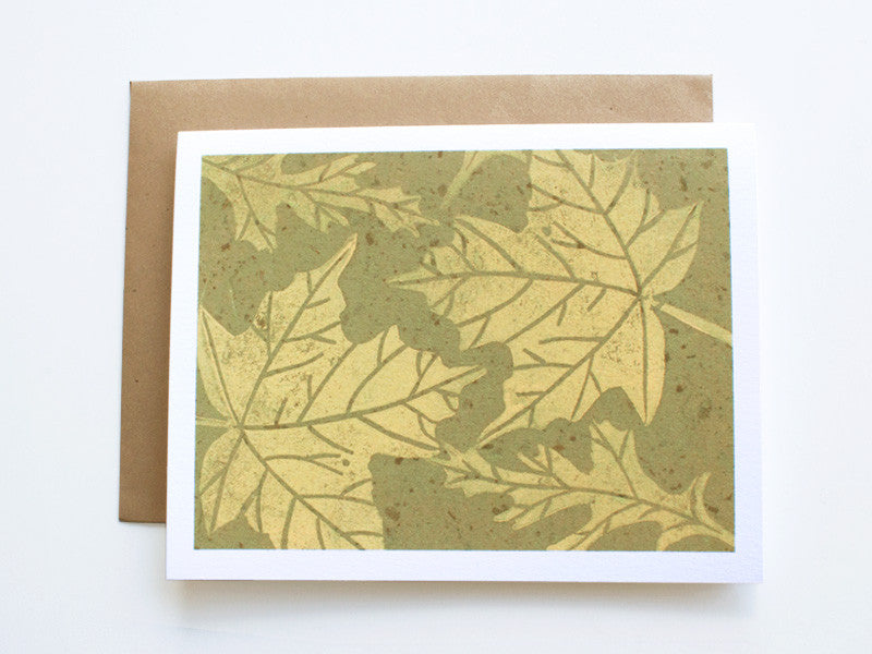 Maple Leaf Note Card Set - Linocut - Handmade Cards - The Imagination Spot - 4