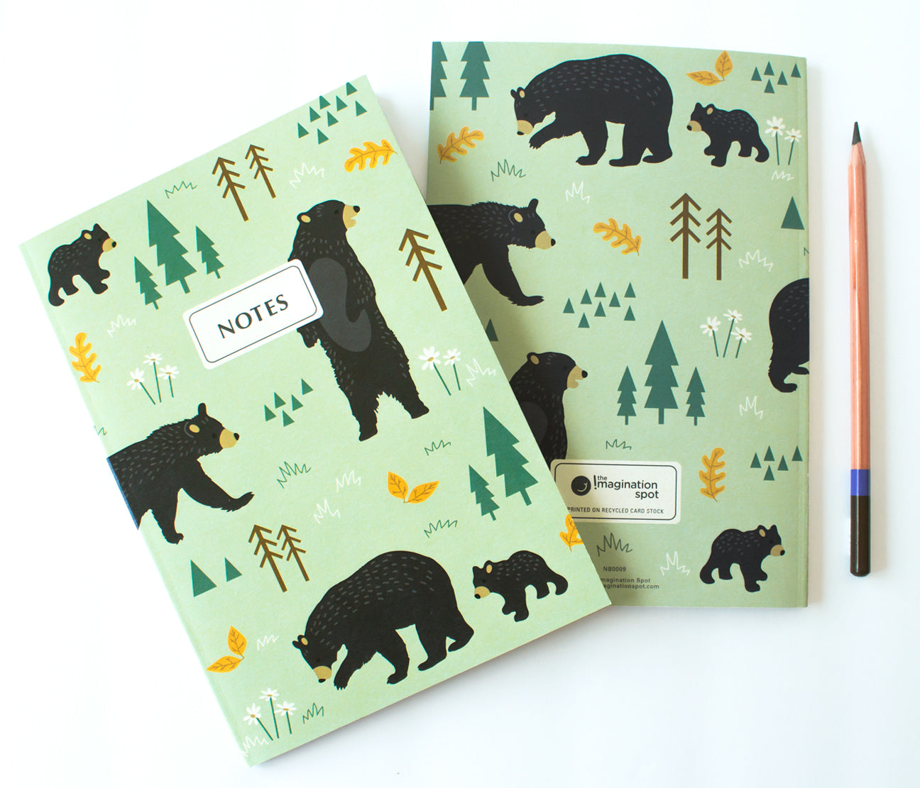 Recycled notebook - Bears in the forest