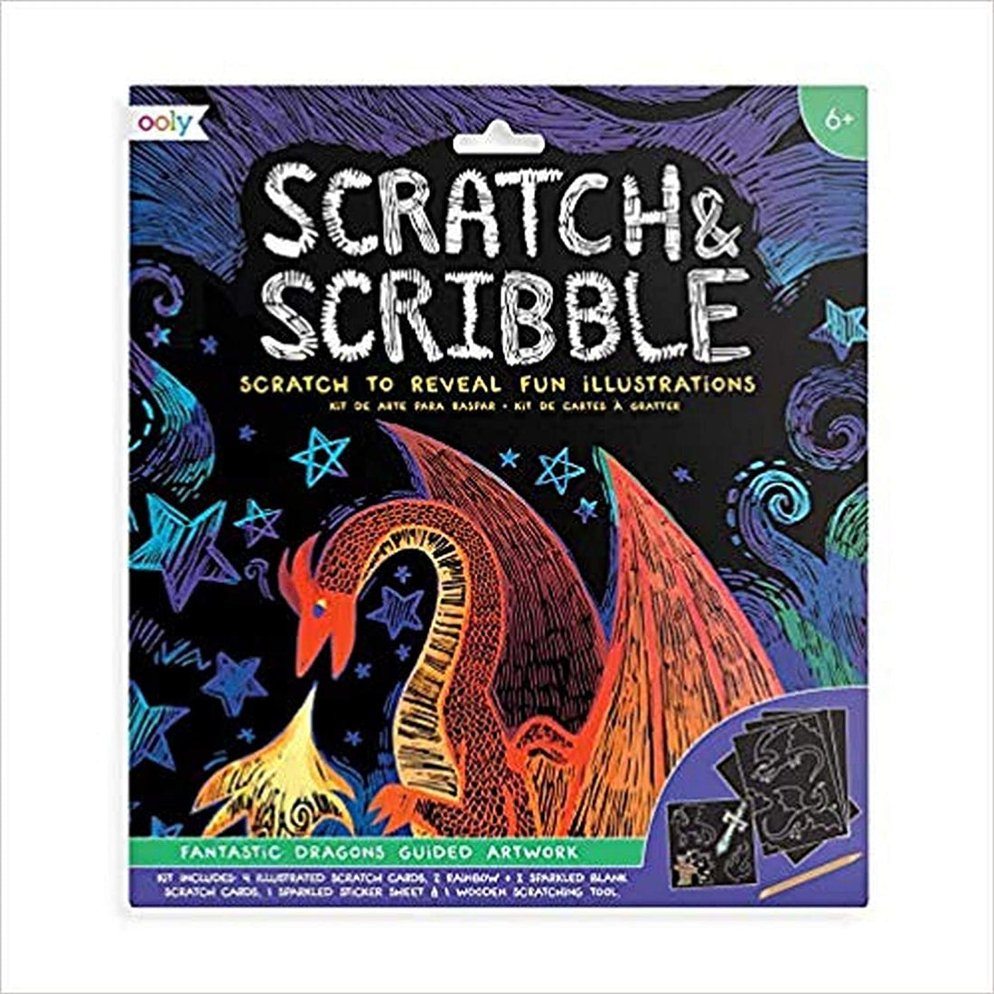 Scratch &amp; Scribble Art Kit - Fantastic Dragons