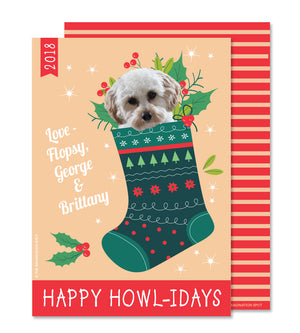 Personalized Pet Christmas Card - Custom Dog Holiday card