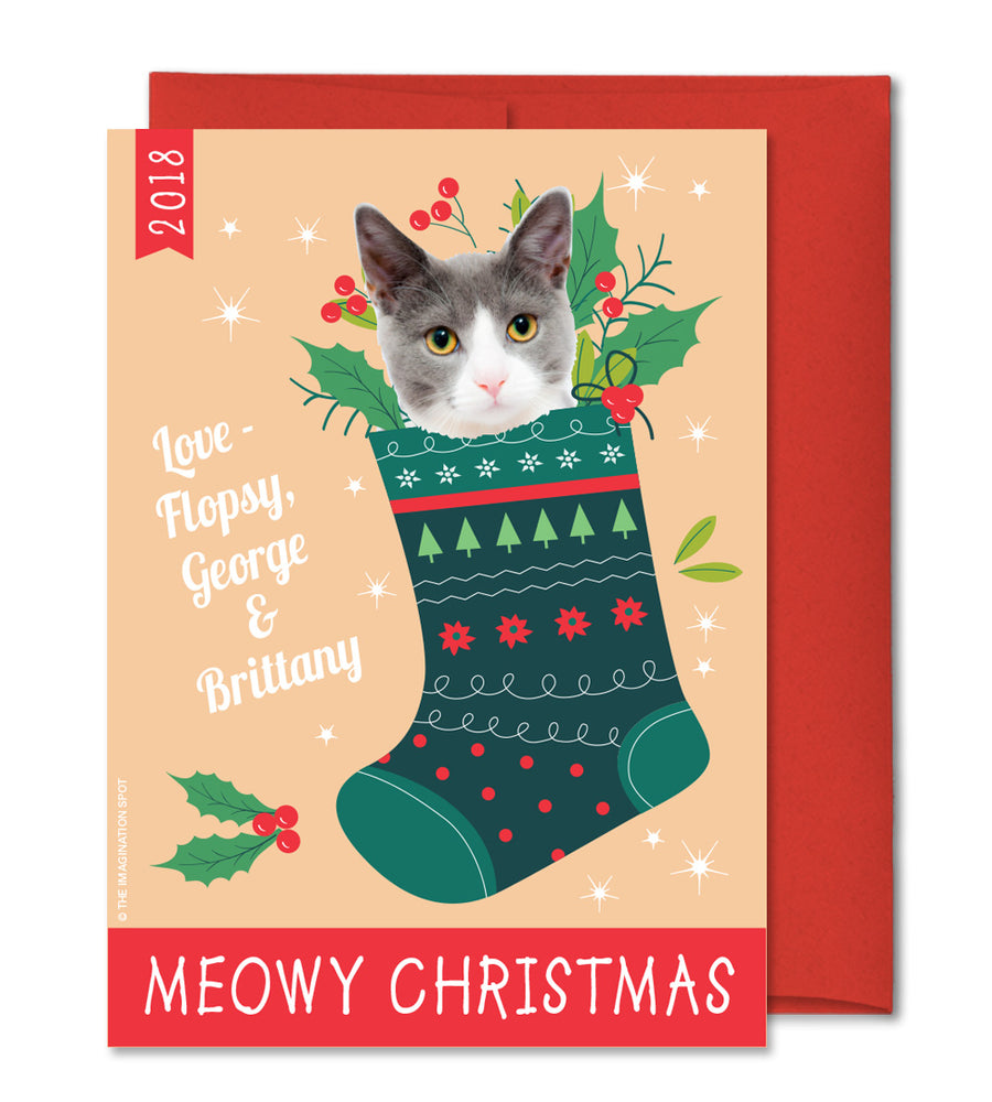 Personalized Pet Christmas Card - Custom Dog Holiday card