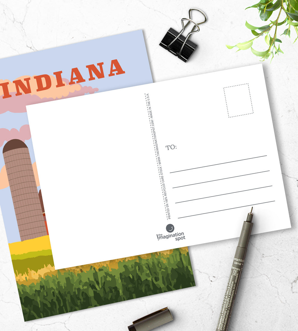 Indiana travel postcards - US state postcards