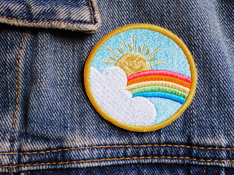 Clearance Iron on Patch Rainbow Sunshine Embroidered Patches