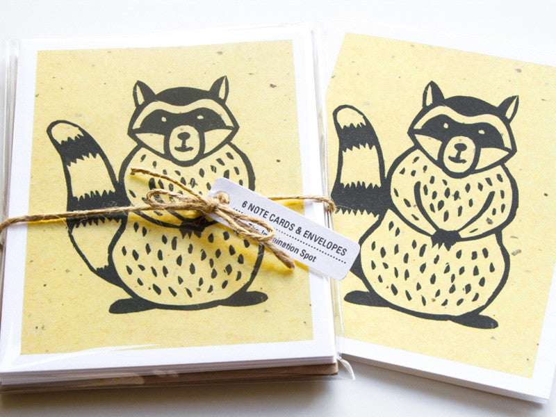 Raccoon Note Card Set - Woodland Animals - Handmade Cards - The Imagination Spot - 2