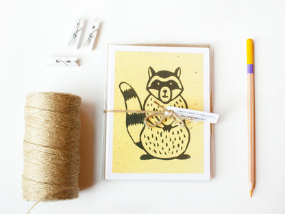 Raccoon Note Card Set - Woodland Animals - Handmade Cards - The Imagination Spot - 4
