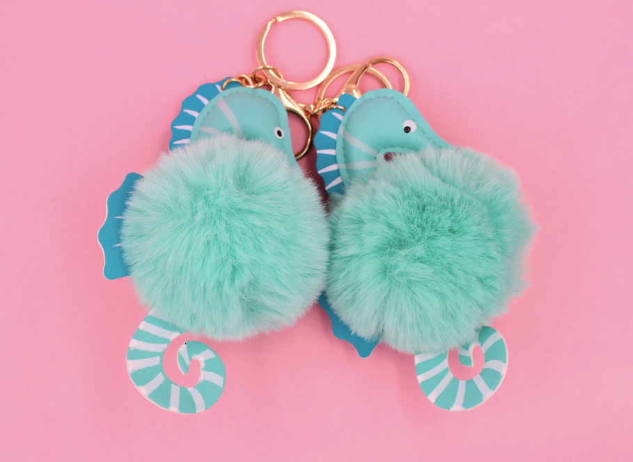 Fuzzy Pom Pom Keychains