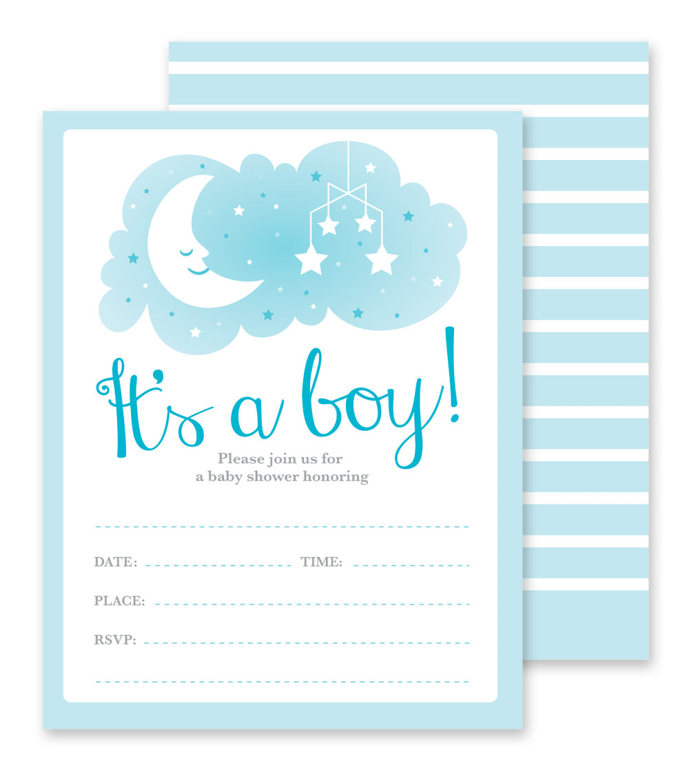Boy Baby Shower - Fill-in Party Invitations