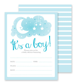 Boy Baby Shower - Fill-in Party Invitations