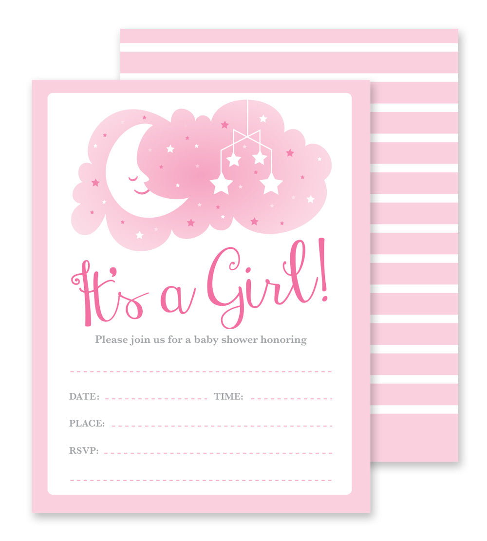 Girl Baby Shower - Fill-in Party Invitations