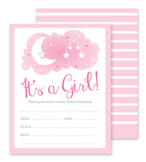 Girl Baby Shower - Fill-in Party Invitations