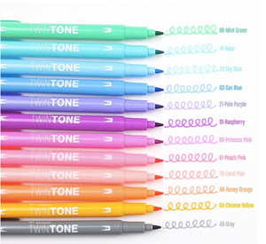 Twintone Dual Tip Markers - Pastels - Tombow