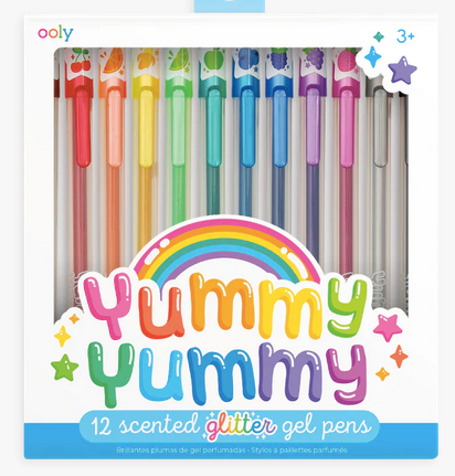 Yummy yummy Fruity Scented Glitter Gel Pens - Set of 12