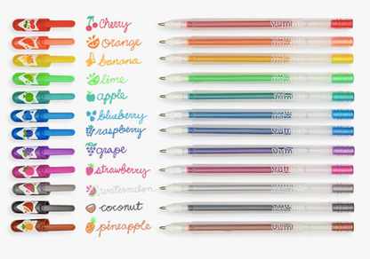 Fruity Scented Glitter Gel Pens - Set of 12