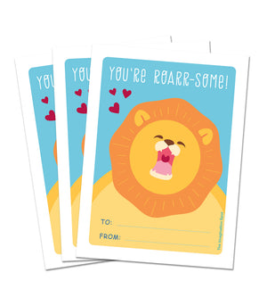 Valentine Card Set - Roarrsome - Personalized Valentine Cards