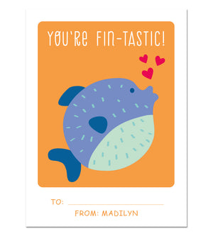 Valentine Card Set - Fintastic - Personalized Valentine Cards