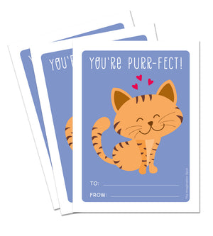 Valentine Card Set - Purrfect - Personalized Valentine Cards