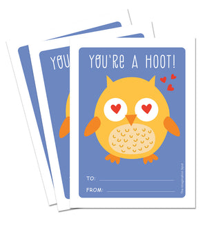 Valentine Card Set - You're A Hoot - Personalized Valentine Cards