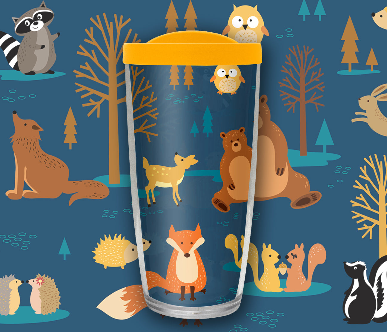 Woodland Animals Travel Mug - Drinkware