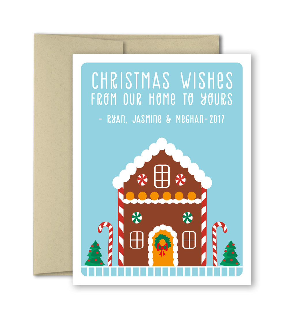 Personalized Christmas Cards Set- Gingerbread House - The Imagination Spot