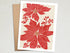 Christmas Card - Poinsettia - Linocut