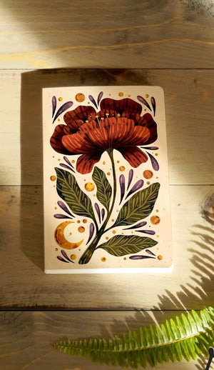 Burgundy Bloom Classic Layflat Notebook