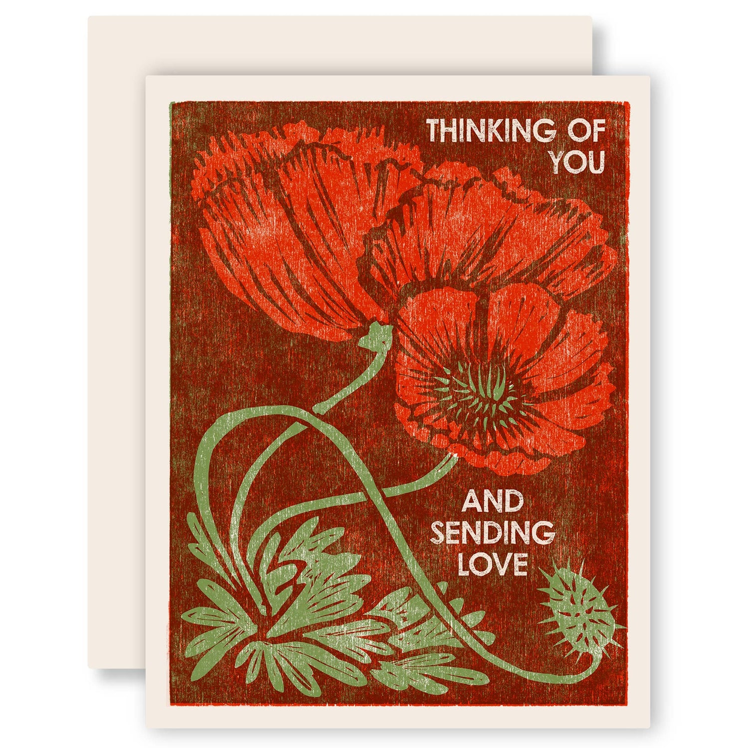 30% OFF Thinking of You Card - Red Poppies
