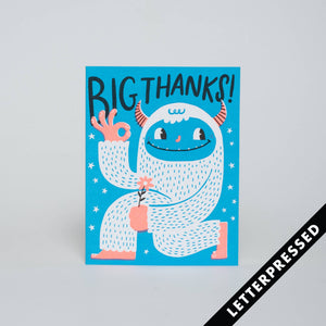 Greeting Card - Big Thanks - Yeti Thank You Card