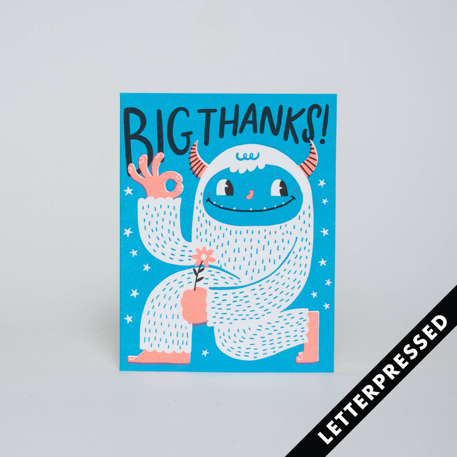 Greeting Card - Big Thanks - Yeti Thank You Card